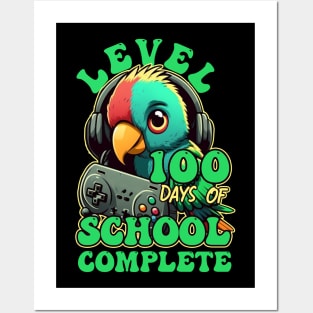 Level 100 Days Of School Complete Gamer Video Games Parrot Posters and Art